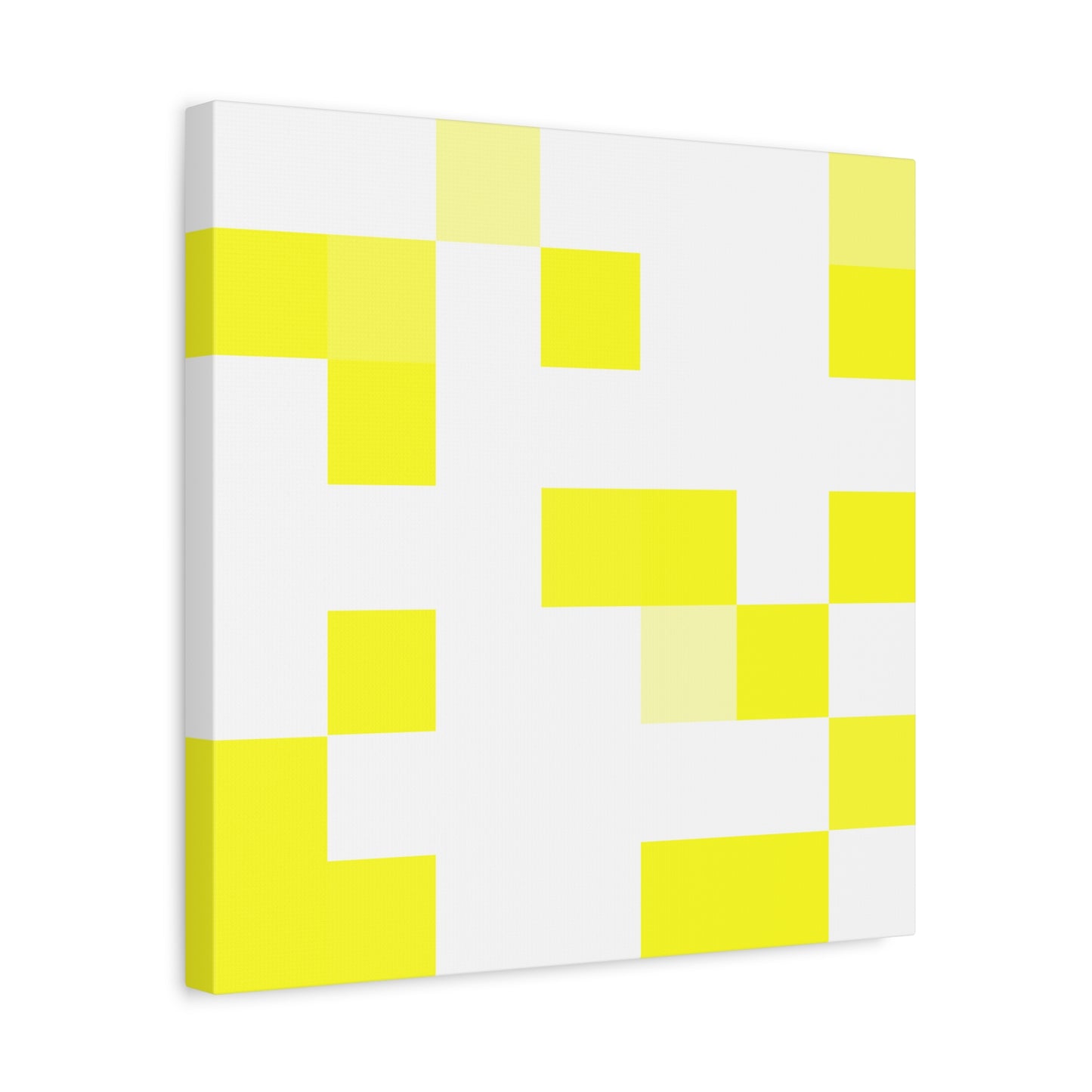 Yellow Pixel Grid - Canvas