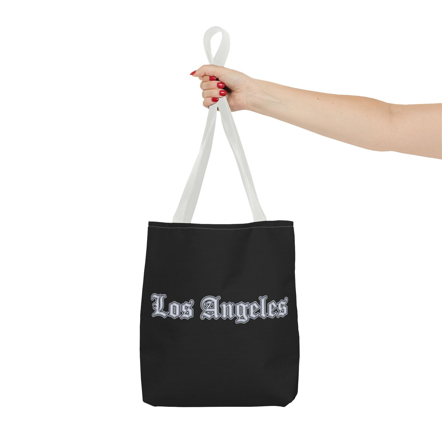 Los Angeles Gothic Tote Bag, Urban Tote, City Lover Bag, Gift for Angelenos, Travel Tote, Fashionable Shopper - Silver Edition