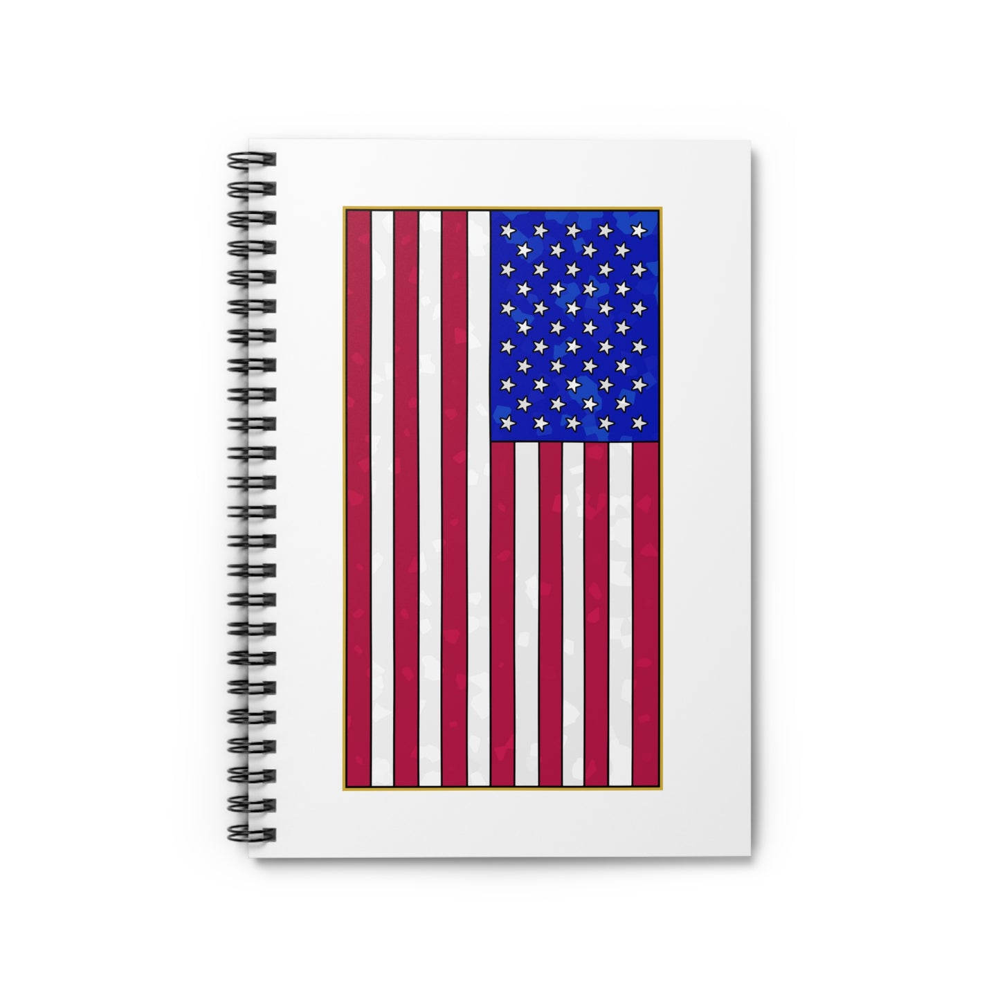 New Glory American Flag (Gold Edge Edition) - Spiral Notebook
