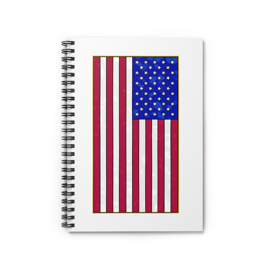 New Glory American Flag (Gold Edge Edition) - Spiral Notebook
