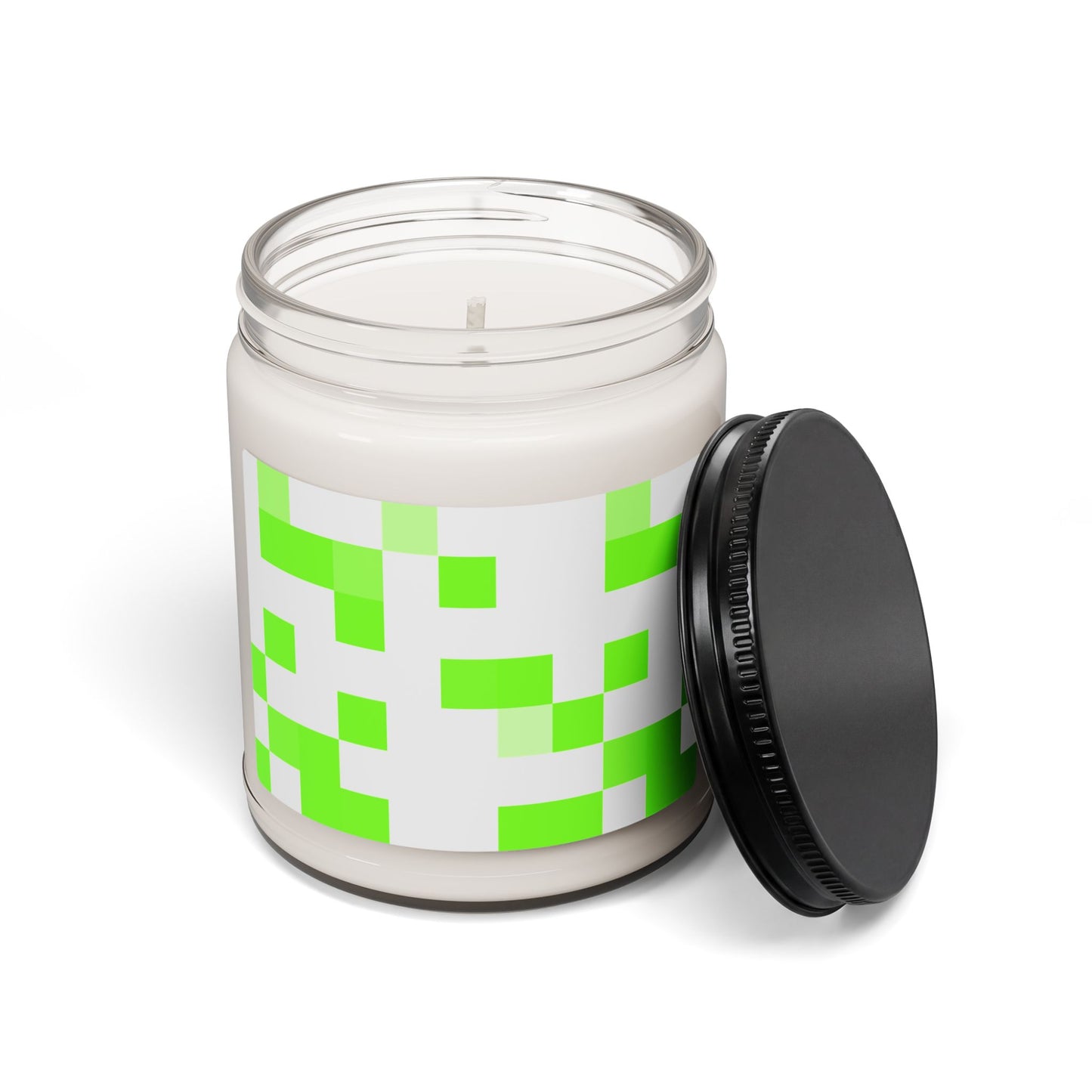 Lime Green Pixel Grid - Scented Candle