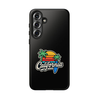 California Sunset Phone Case, Tropical Cell Phone Cover, Beach Lover Gift, Summer Vibes Accessory, Surfing Decor, Personalized Case
