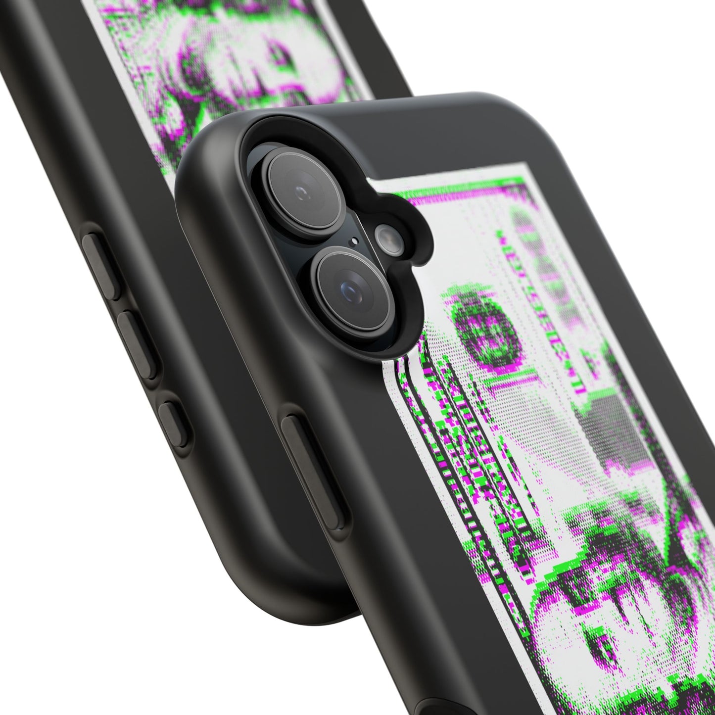 100 Dollars Bill - Green/Magenta Glitch - Magnetic Phone Case