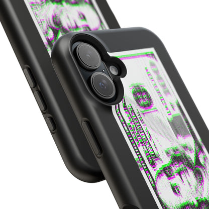 100 Dollars Bill - Green/Magenta Glitch - Magnetic Phone Case