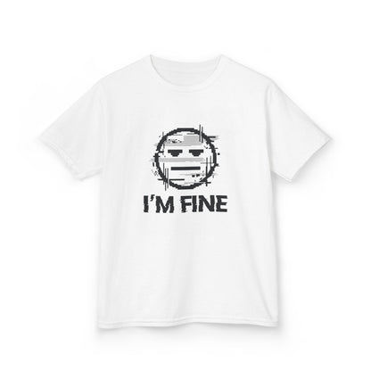 I’m Fine Glitched Smiley - Kids Tee