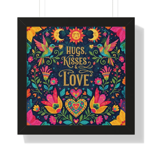 Hugs, Kisses & Love - Framed Poster
