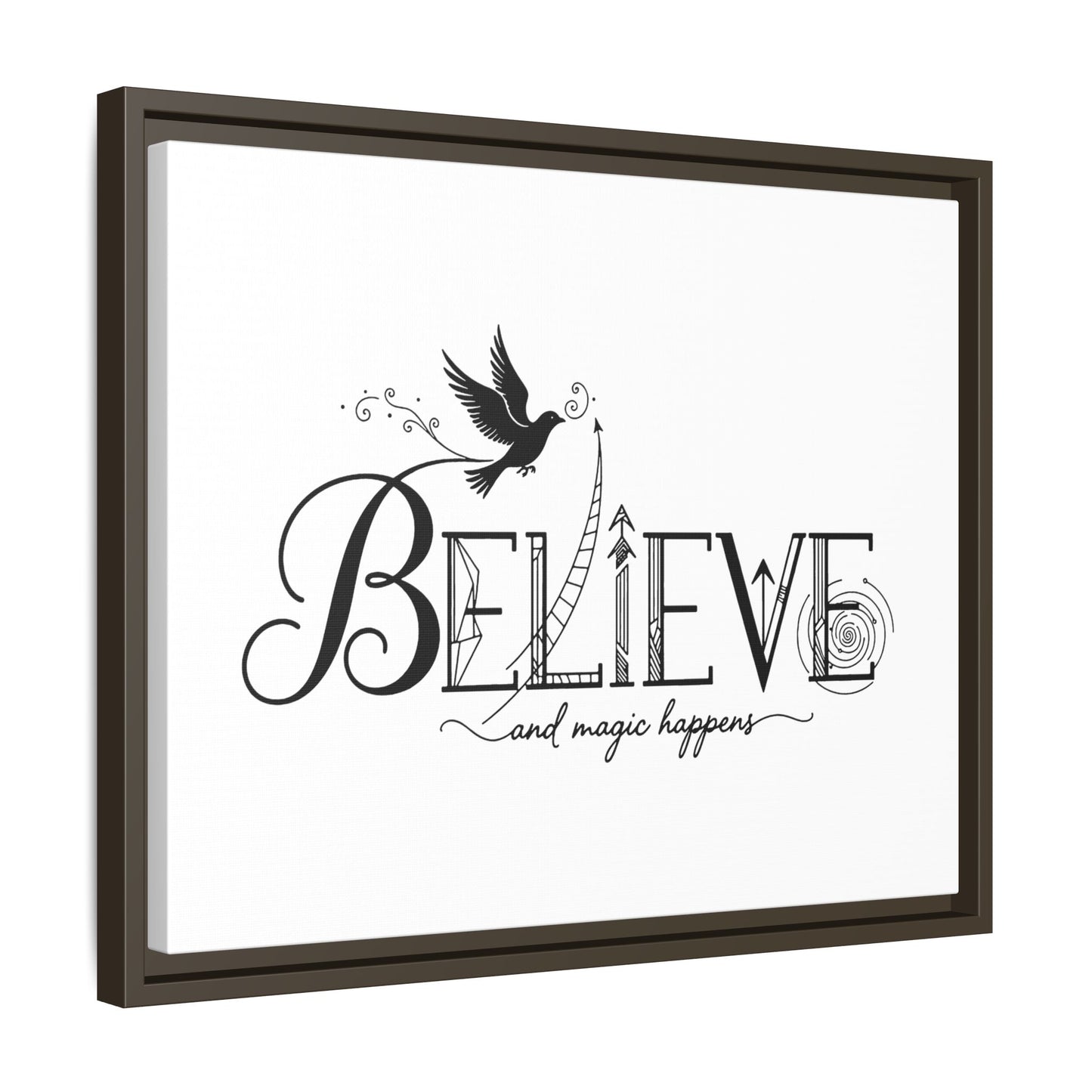 Believe and Magic Happens - Framed Canvas