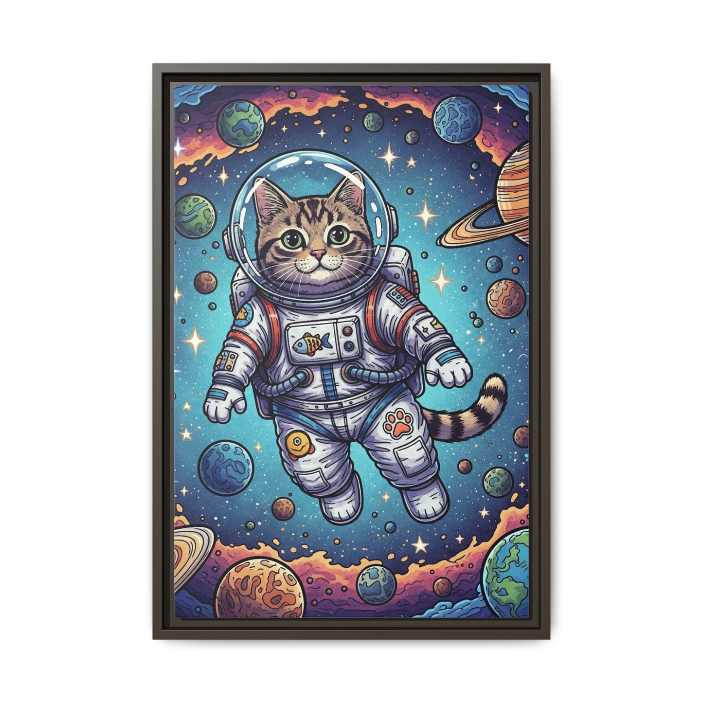 Astronaut Cat - Framed Canvas