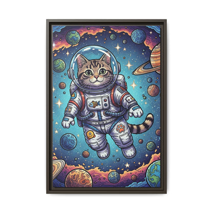Astronaut Cat - Framed Canvas