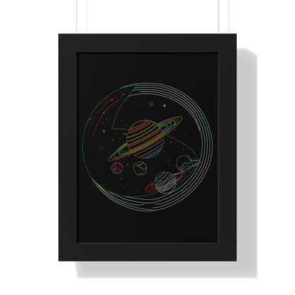 Cosmic Planetary Framed Vertical Poster, Space Art Decor, Astronomy Gift, Home Wall Art, Celestial Decoration, Galaxy Print