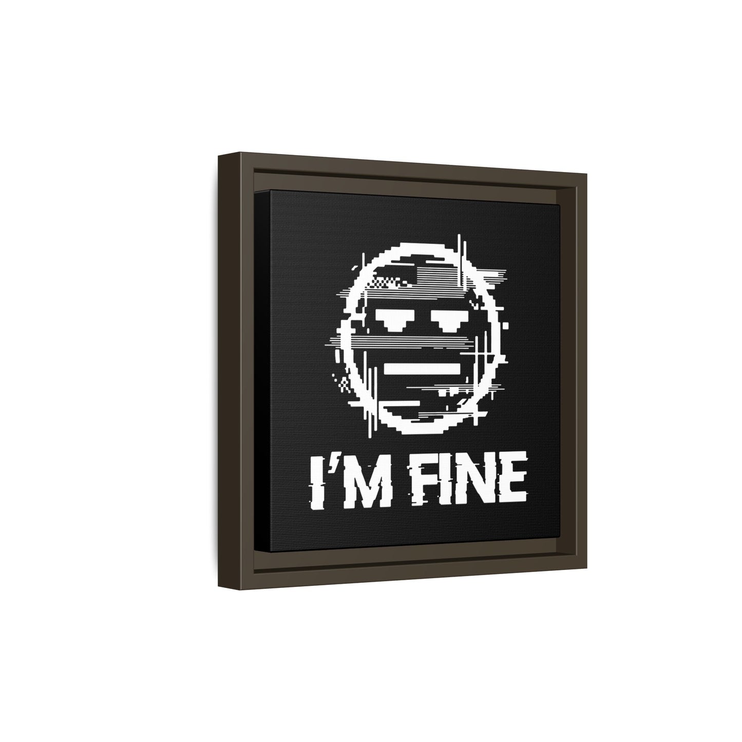 I’m Fine Glitched Smiley - Framed Canvas