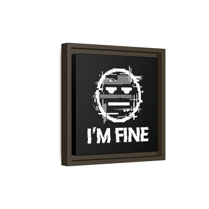 I’m Fine Glitched Smiley - Framed Canvas