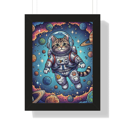 Astronaut Cat - Framed Poster