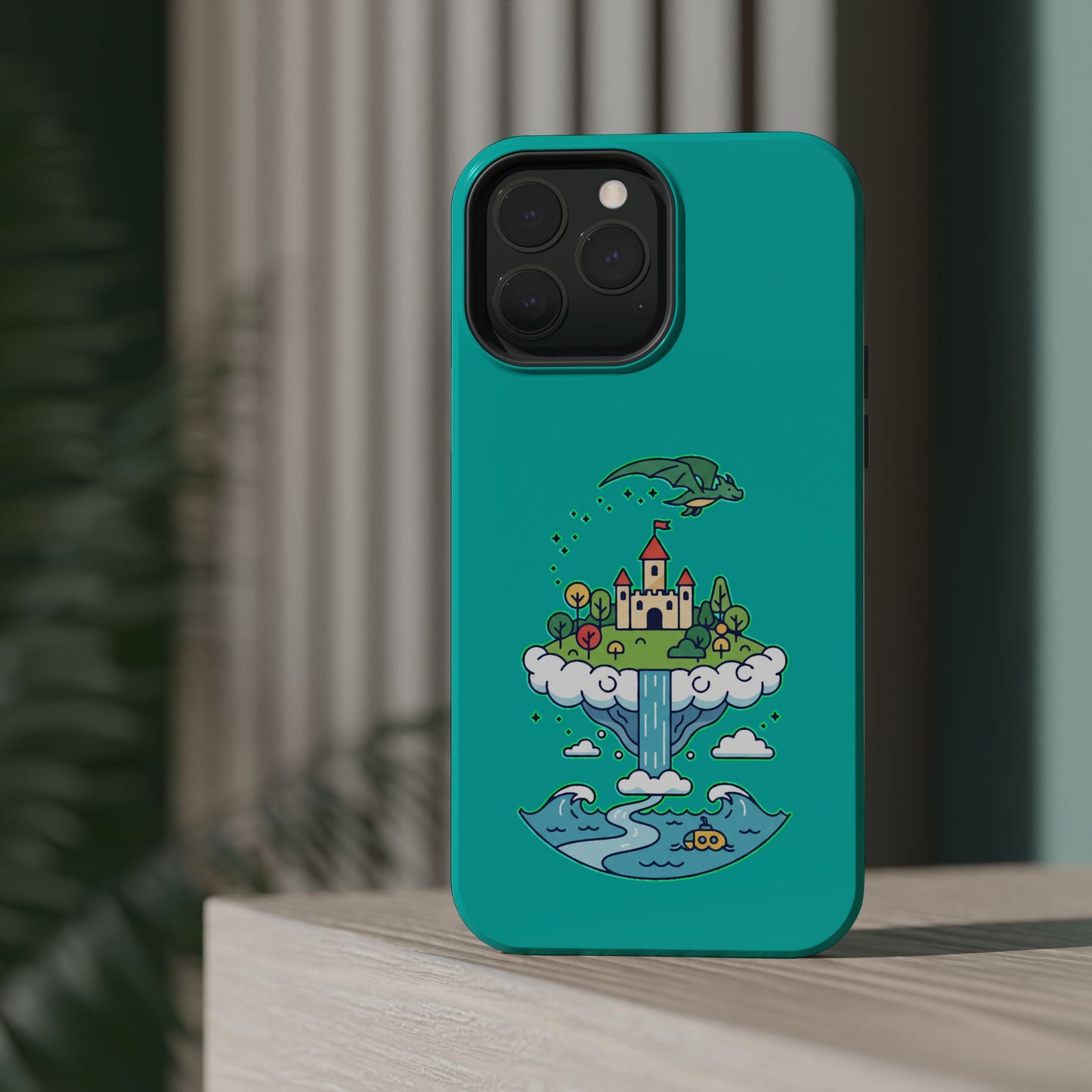 Floating Castle Dragon - Magical Fantasy Island - Magnetic Phone Case