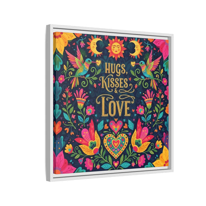 Hugs, Kisses & Love - Framed Canvas