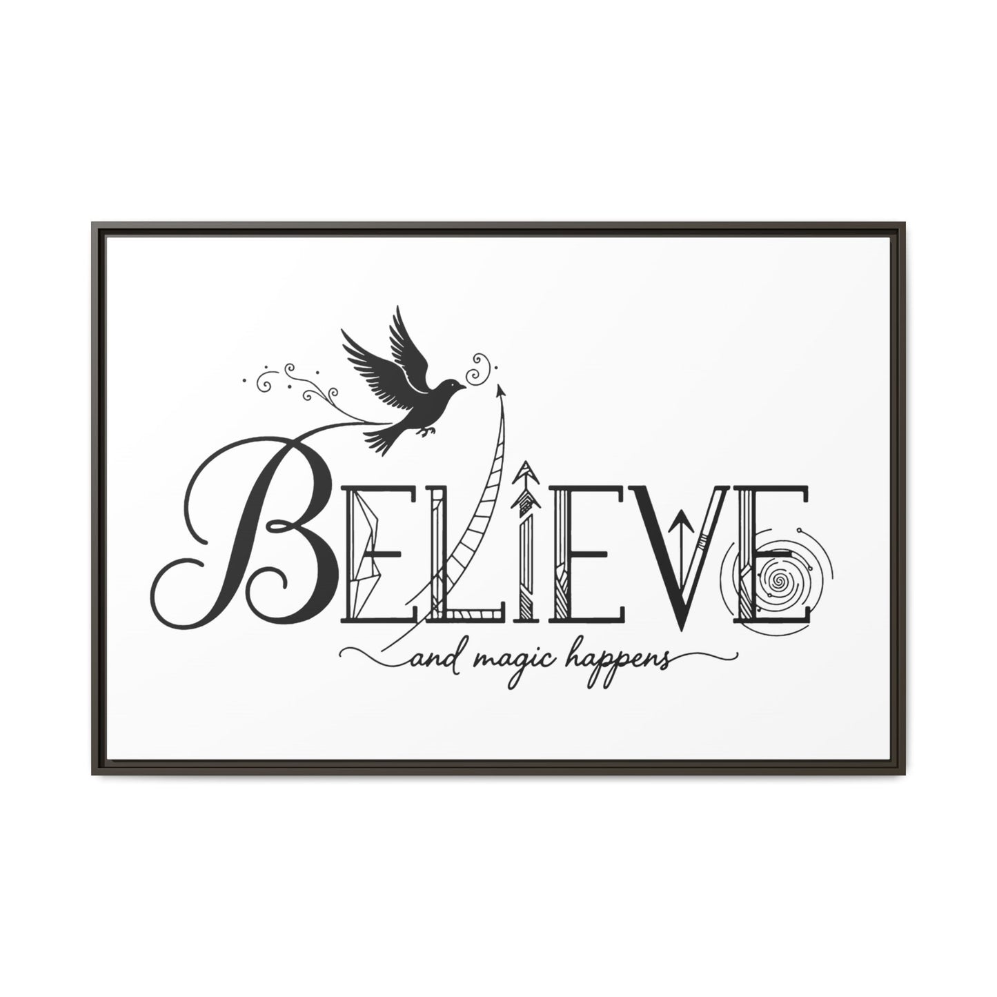 Believe and Magic Happens - Framed Canvas
