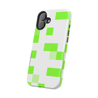 Lime Green Pixel Grid - Magnetic Phone Case