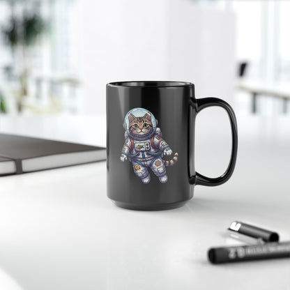 Astronaut Cat - Black Mug