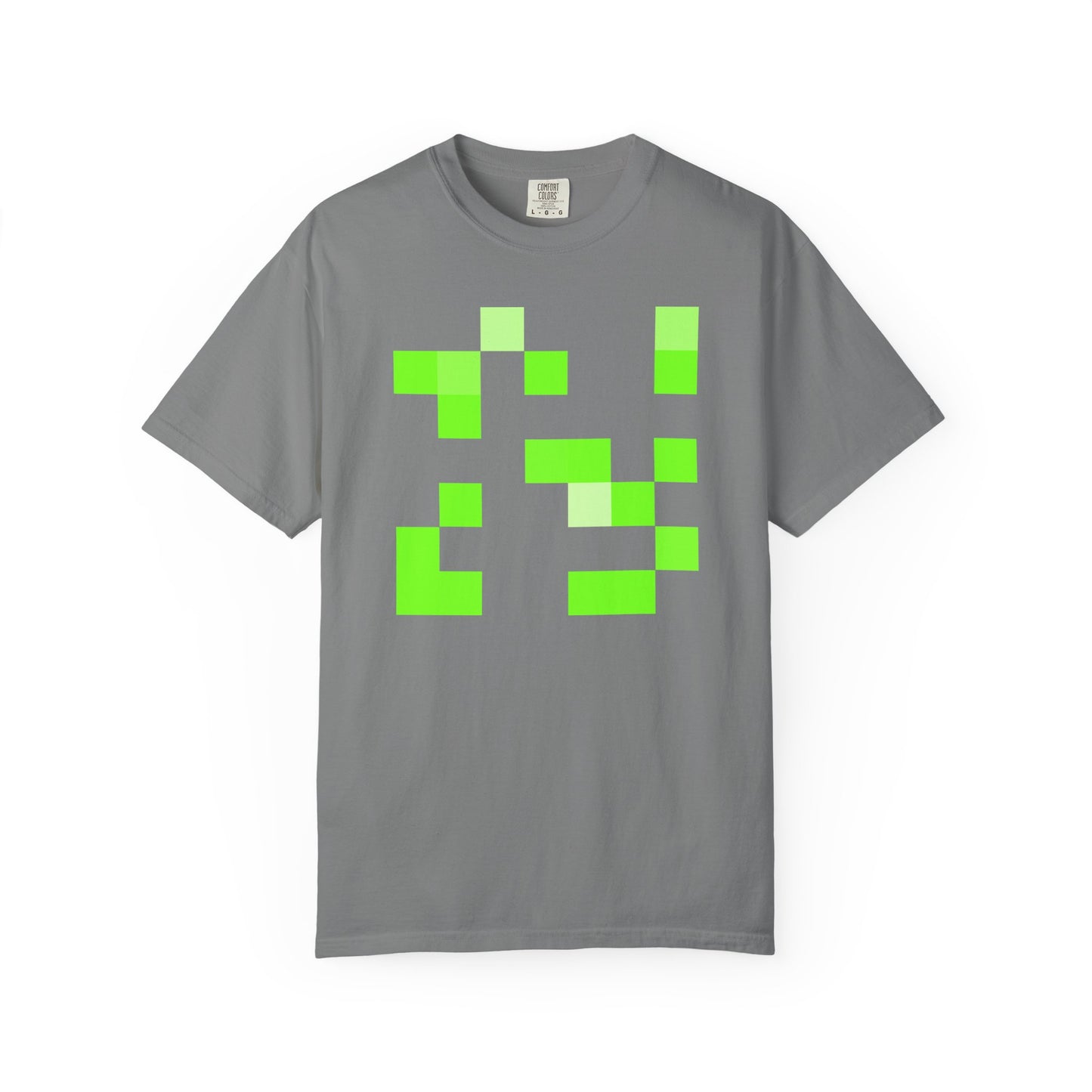 Lime Green Pixel Grid - T-Shirt