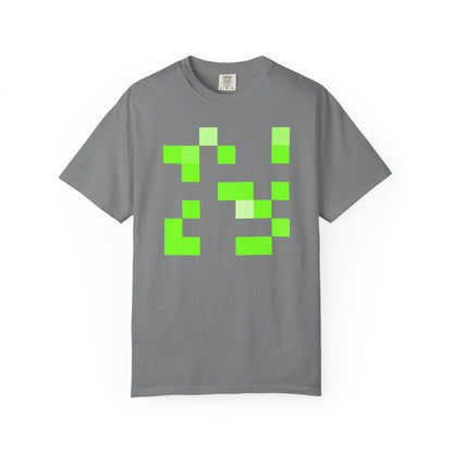 Lime Green Pixel Grid - T-Shirt