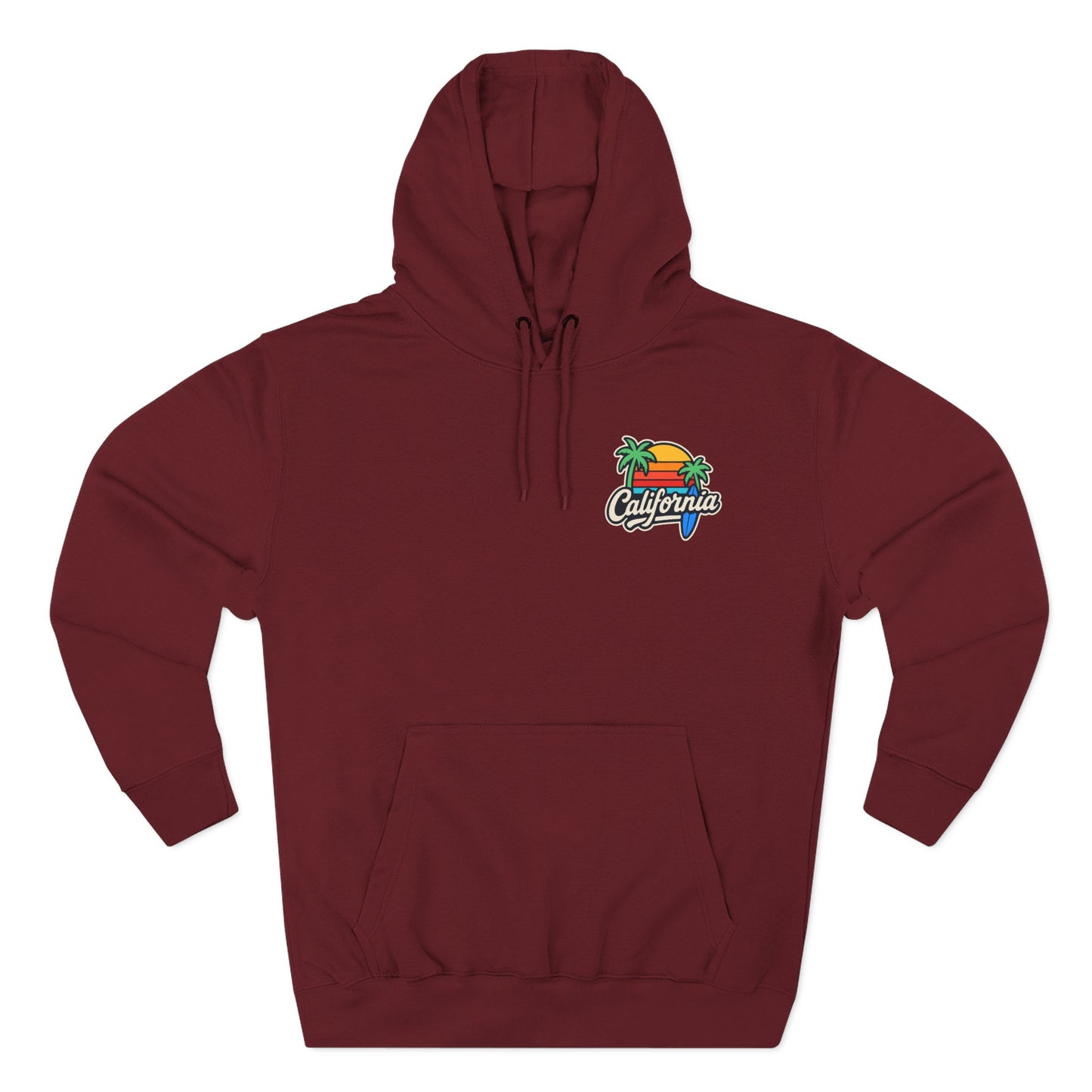 California Sunset Fleece Hoodie, Cozy Streetwear, Beach Vibes, Gift for Her, Summer Outfit, Travel Apparel