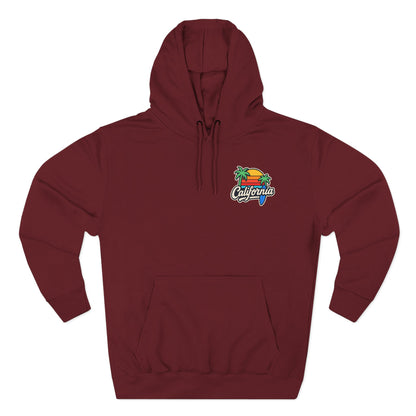 California Sunset Fleece Hoodie, Cozy Streetwear, Beach Vibes, Gift for Her, Summer Outfit, Travel Apparel