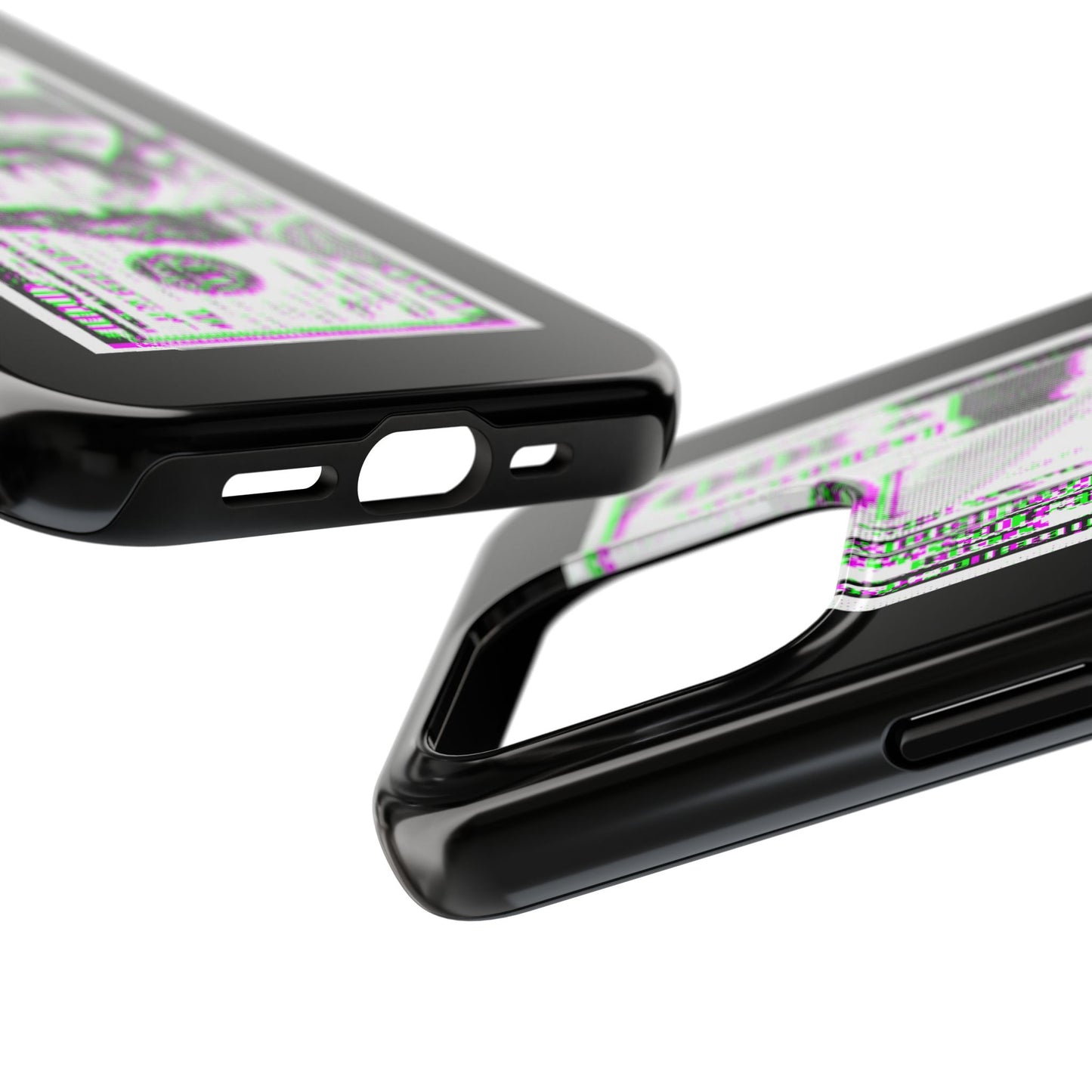 100 Dollars Bill - Green/Magenta Glitch - Phone Case