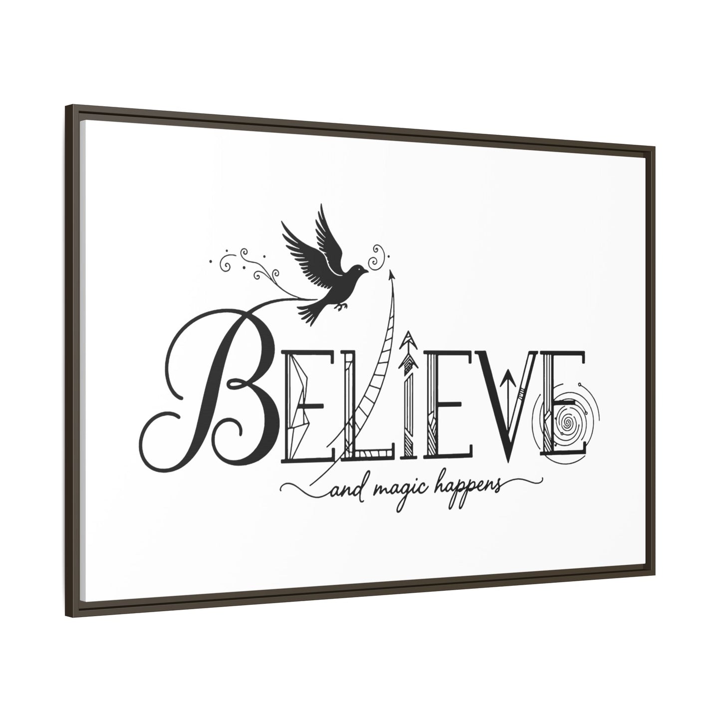 Believe and Magic Happens - Framed Canvas