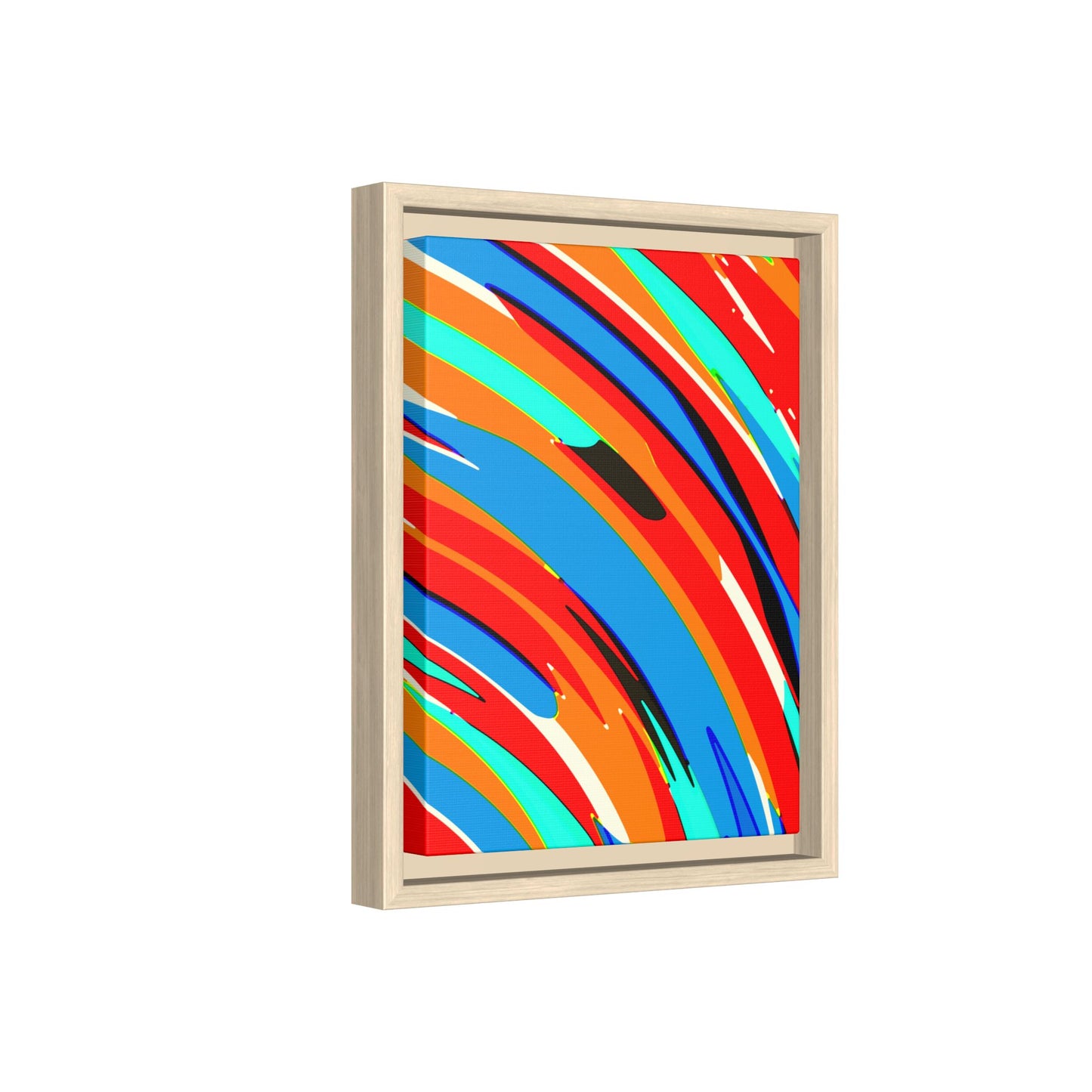 Abstract Rainbow Swirl Arc - Framed Canvas