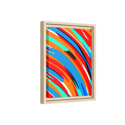Abstract Rainbow Swirl Arc - Framed Canvas