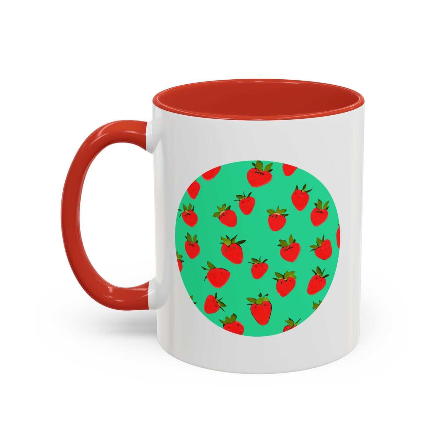 Strawberry Pattern - Color Accent Mug