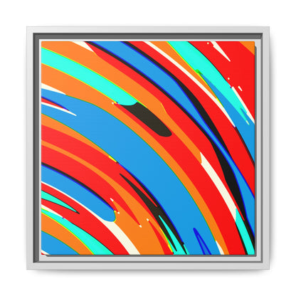 Abstract Rainbow Swirl Arc - Framed Canvas