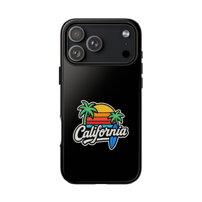 California Sunset Phone Case, Tropical Cell Phone Cover, Beach Lover Gift, Summer Vibes Accessory, Surfing Decor, Personalized Case