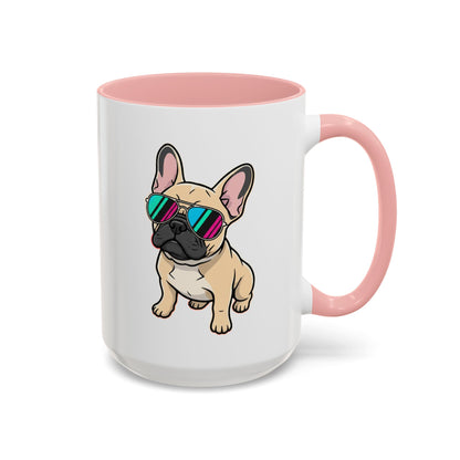 French Bulldog with Sunglasses - Color Accent Mug