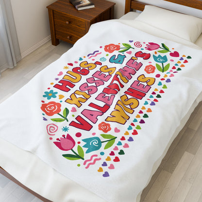 Hugs, Kisses & Valentine’s Wishes - Plush Blanket