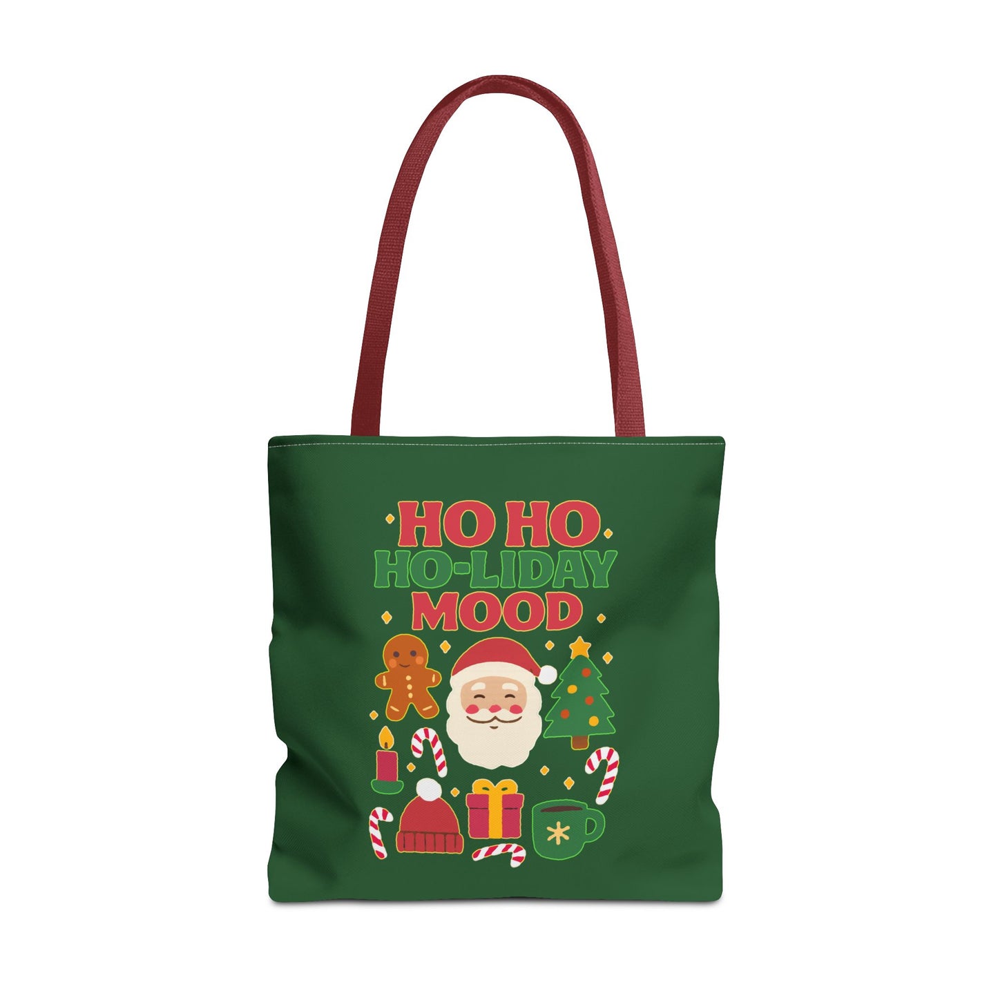 Festive Holiday Tote Bag, Christmas Bag, Santa Gift Bag, Ho Ho Ho Mood, Seasonal Shopping Tote, Cute Winter Accessory
