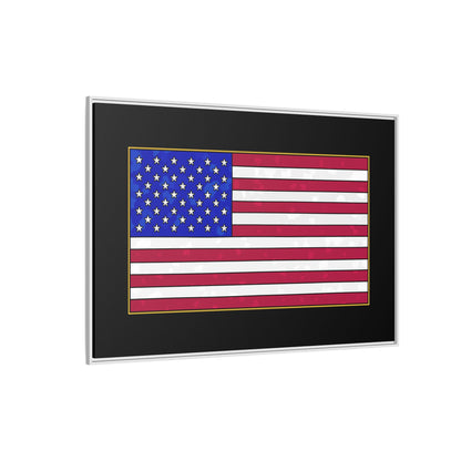 New Glory American Flag (Gold Edge Edition) - Framed Canvas