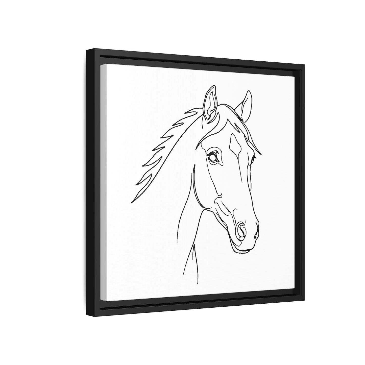 Horse Portrait Sketch - Framed Canvas