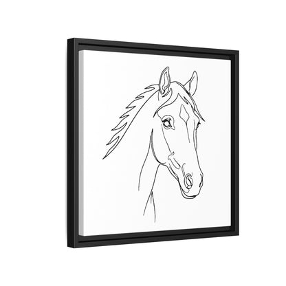 Horse Portrait Sketch - Framed Canvas