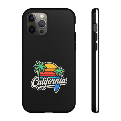 California Sunset Phone Case, Tropical Cell Phone Cover, Beach Lover Gift, Summer Vibes Accessory, Surfing Decor, Personalized Case