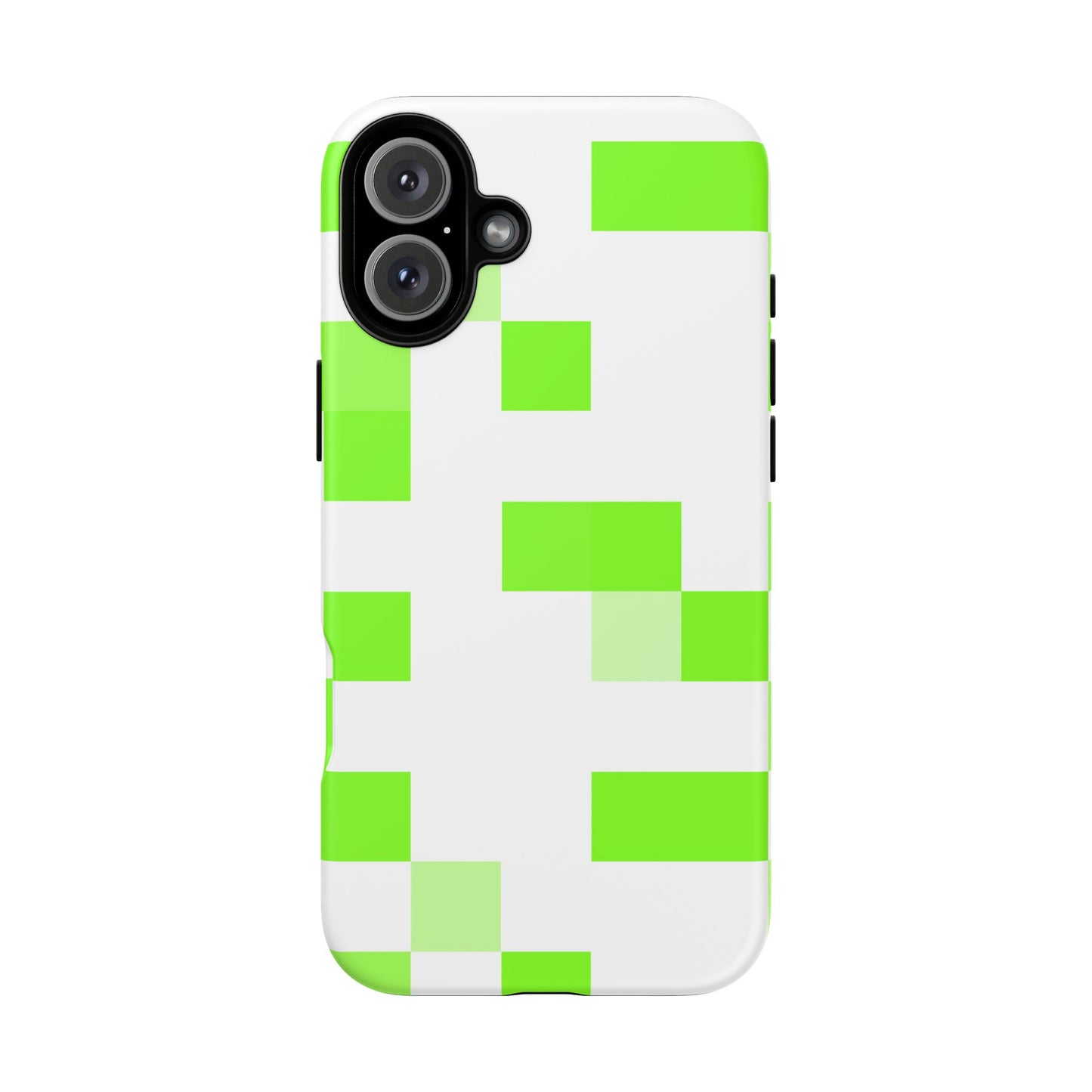 Lime Green Pixel Grid - Phone Case