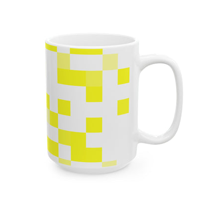 Yellow Pixel Grid - Mug