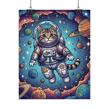 Astronaut Cat - Rolled Poster