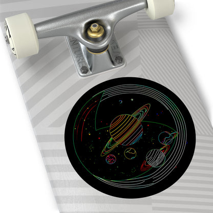 Galactic Round Vinyl Stickers, Space Decor, Laptop Stickers, Cosmic Gift, Astronaut Theme, Unique Space Art