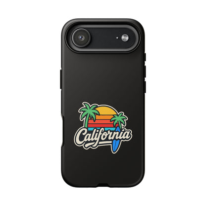 California Sunset Phone Case, Tropical Cell Phone Cover, Beach Lover Gift, Summer Vibes Accessory, Surfing Decor, Personalized Case
