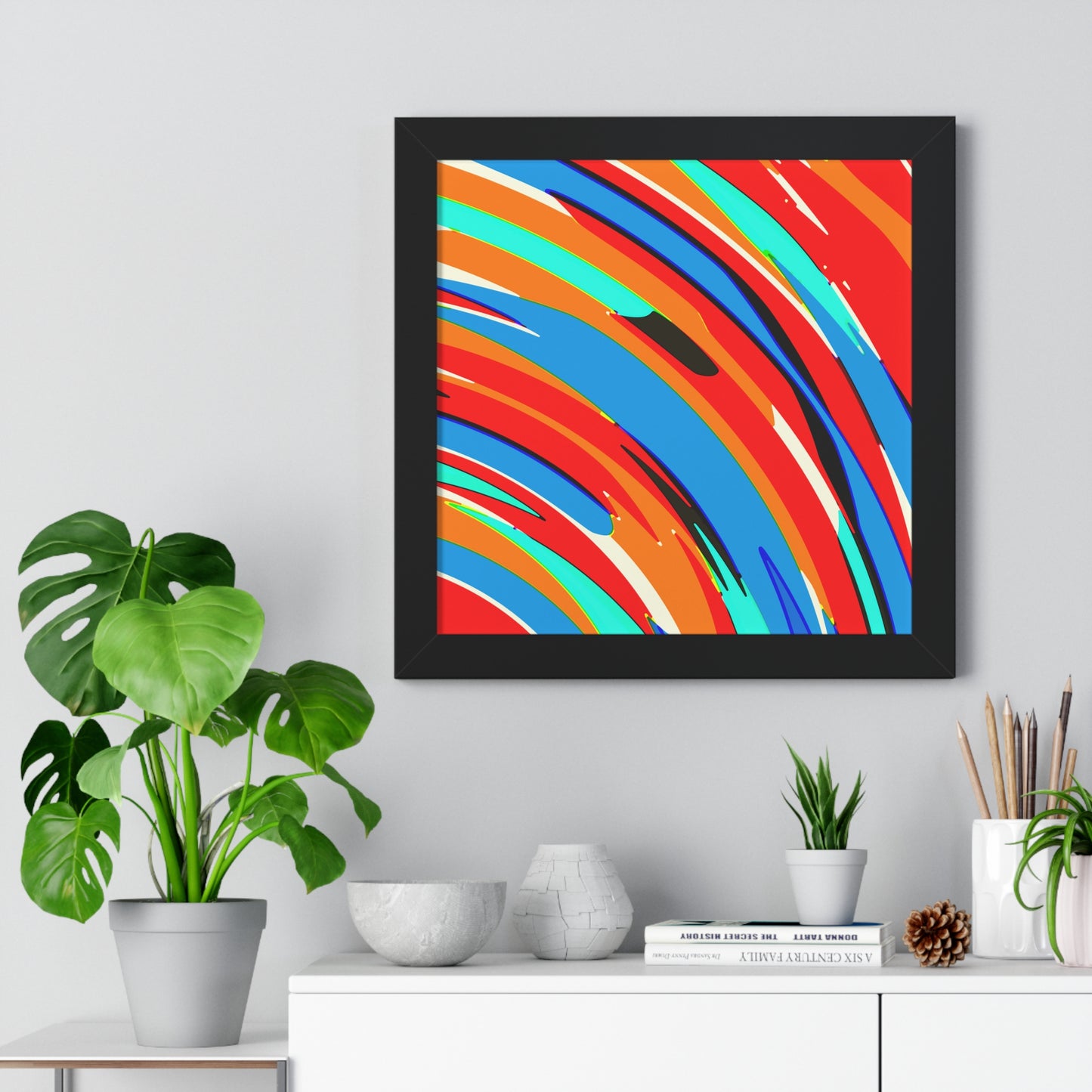 Abstract Rainbow Swirl Arc - Framed Poster