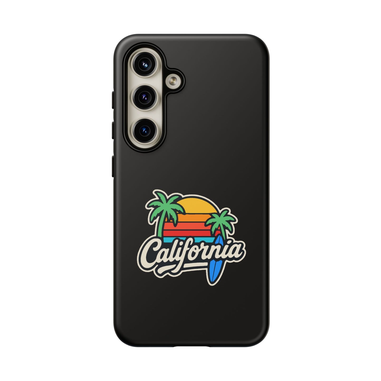California Sunset Phone Case, Tropical Cell Phone Cover, Beach Lover Gift, Summer Vibes Accessory, Surfing Decor, Personalized Case