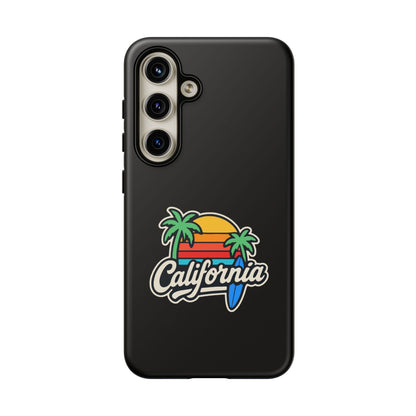 California Sunset Phone Case, Tropical Cell Phone Cover, Beach Lover Gift, Summer Vibes Accessory, Surfing Decor, Personalized Case
