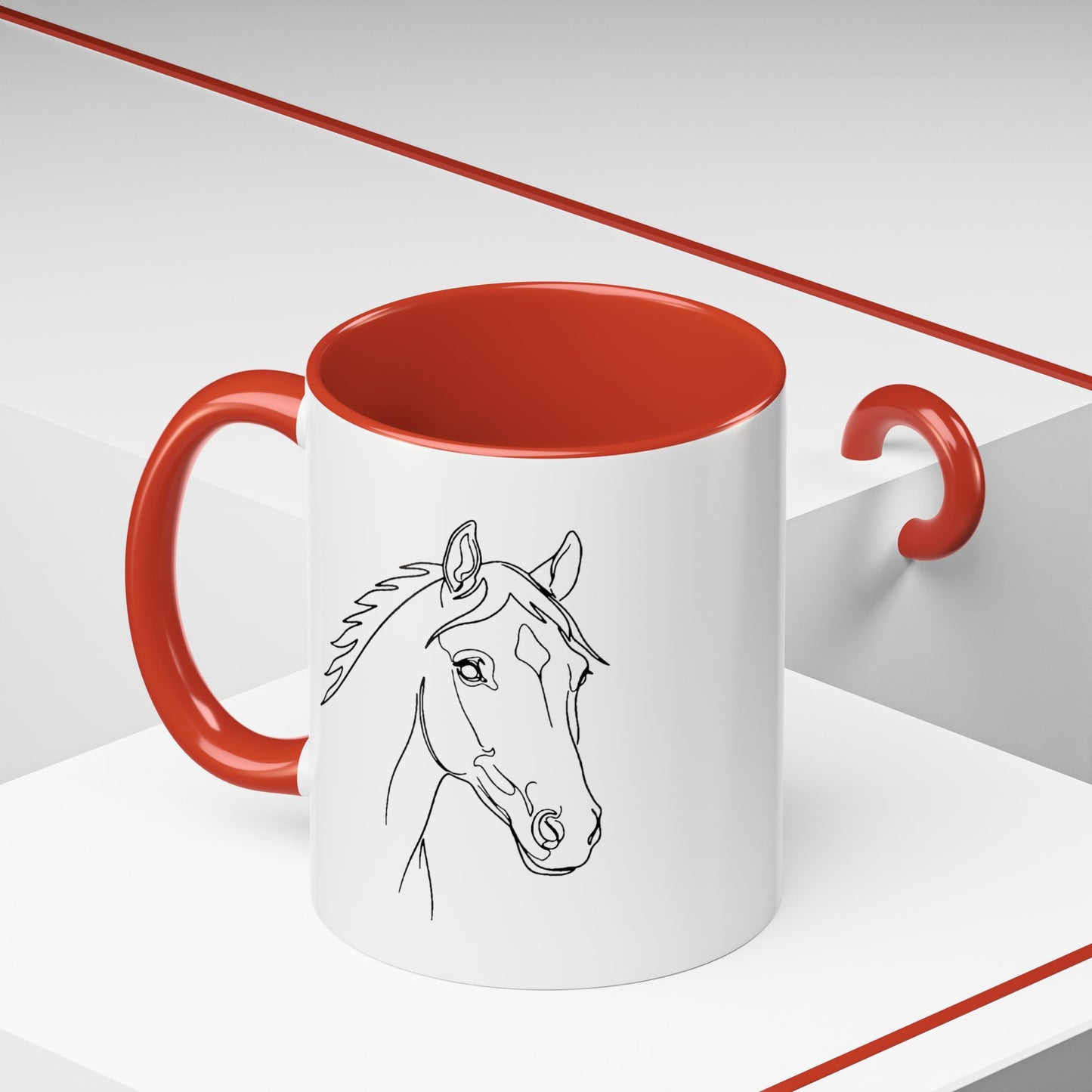 Horse Portrait Sketch - Color Accent Mug