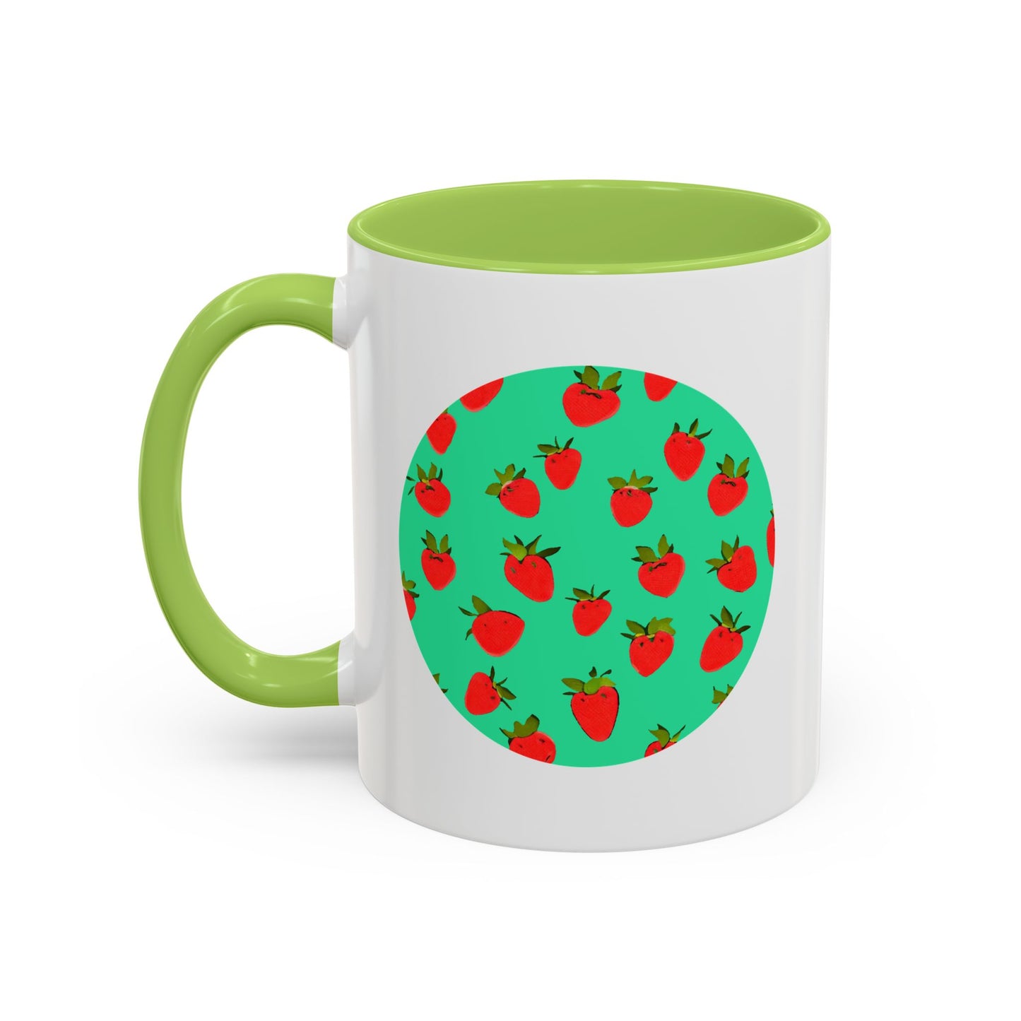 Strawberry Pattern - Color Accent Mug